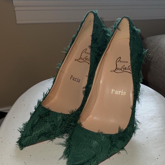 Christian Louboutin Shoes - Christian Louboutin Textured Green Heels